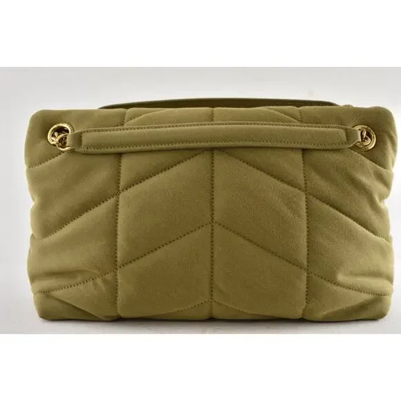 Saint Laurent Small Puffer Chain Fir Green Gold YSL Logo Shoulder Crossbody Bag - Picture 13 of 16